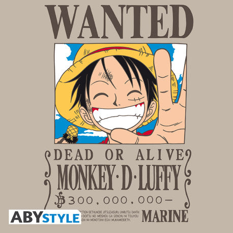 One Piece - T-shirt Vintage Wanted Luffy