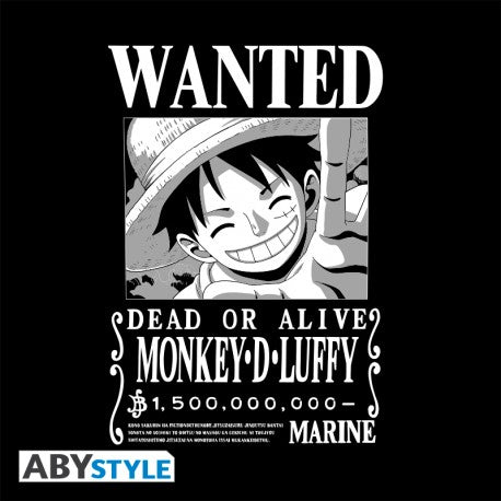 One Piece - T-shirt "Wanted Luffy BW"