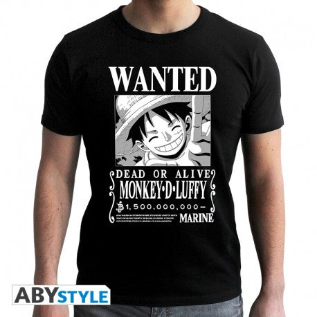 One Piece - T-shirt "Wanted Luffy BW"